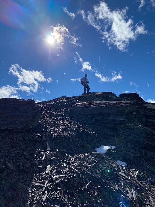 Carl on top of the purple ridge