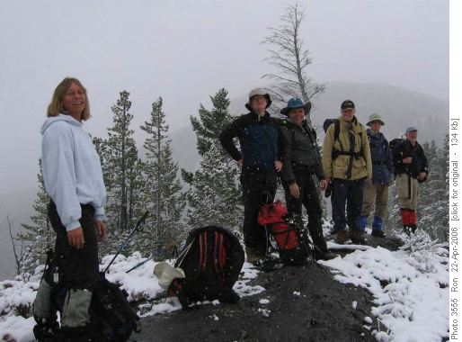 Fun group on Wasootch Ridge: Kim, Greg, Mark, Jan, John & Ivan