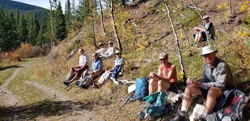Lunch in toasty sunshine at Prairie Creek