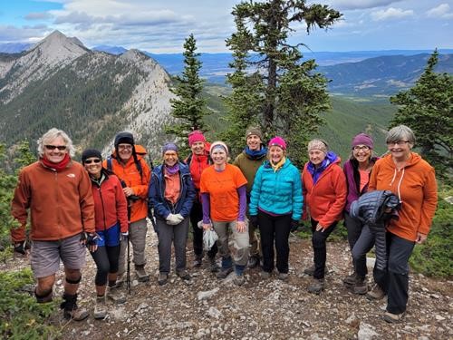 Ramblers celebrating Reconciliation Day wearing orange attire. 