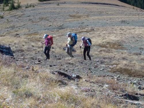 Tricia, Ron & Sonja on the way up Mount Ware
