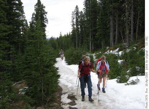 Icy trail to Powderface Pass