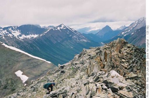 Mt. Lipsett summit looking NW to Highwood Pass