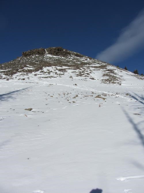 Highest scree slope below summit ridge of Old Baldy knob