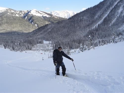 Ed ascending to the base of the hour glass
