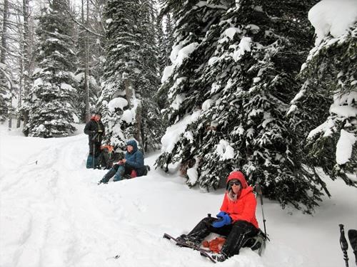 Our sheltered lunch spot