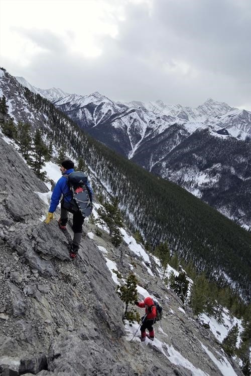 Brian microspiking up the short scramble section