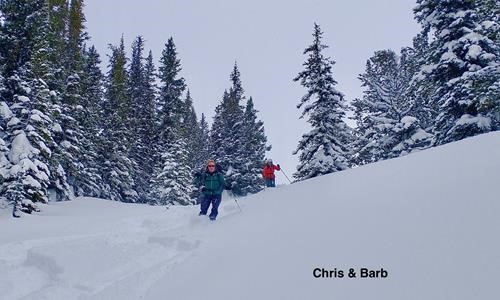 Chris and Barb at the top of the chutes 