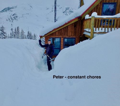 Peter digging out the path to the lodge