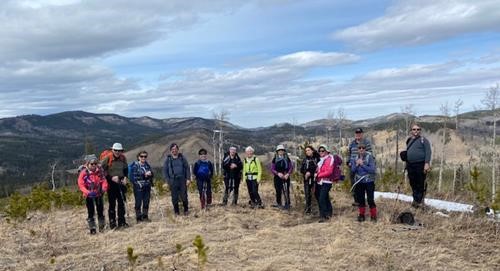 Group shot at the top of Hickory Hill