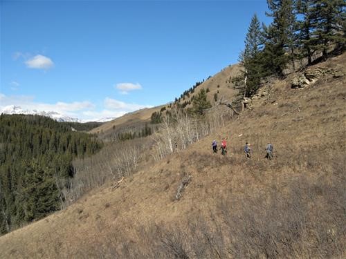 The trail parallels the ridge