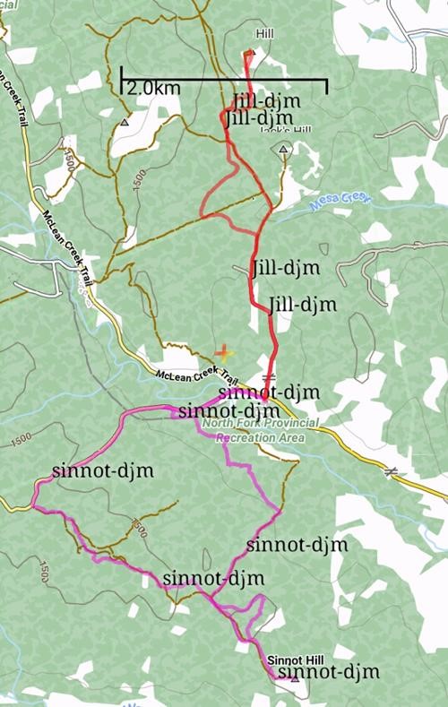 GPS track for Sinnott Hill and Jill's Hill (not including summit of Jill's Hill)