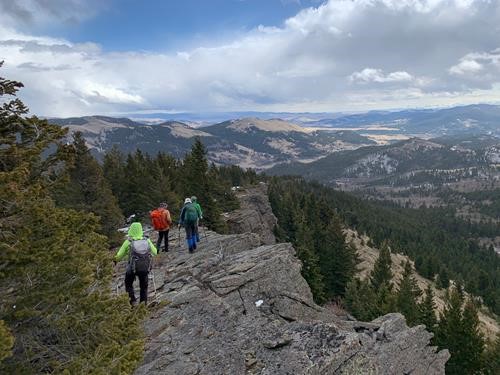 The escarpment along the middle section of the ridge