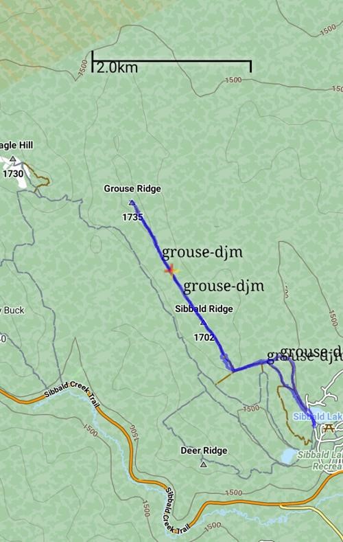 GPS track for Sibbald & Grouse Ridges