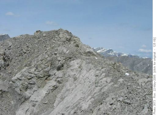 approaching summit, peak north of Yamnuska