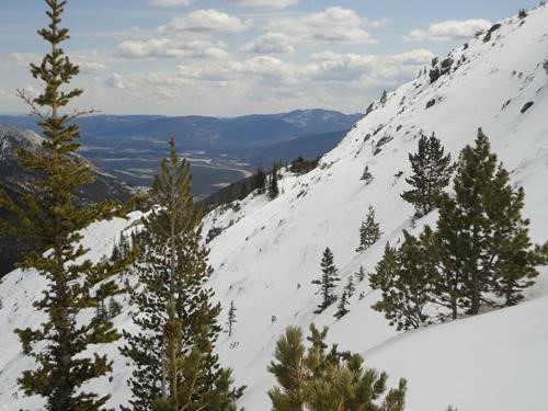 Back (north) side of Anklebiter summit on 29 April 2022
