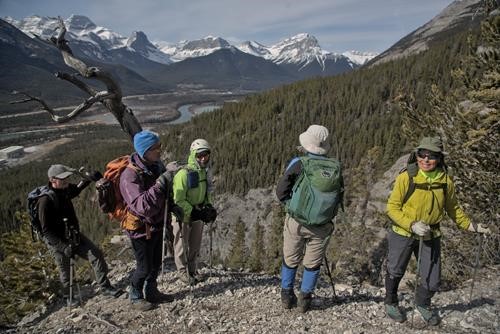 Mid-climb break on ascent of Anklebiter