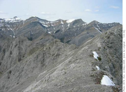 Ridge from summit down to pass