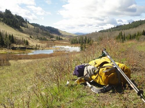 View south down Bob Creek from about 7 km north of the TH near Maycroft. 