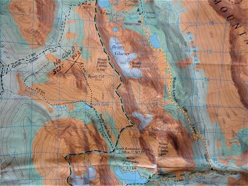 South to North Kananaskis Passes via Beatty and Maude Lakes: North side of Beatty Col NOT recommended. South side okay (OT5?) for good views. 