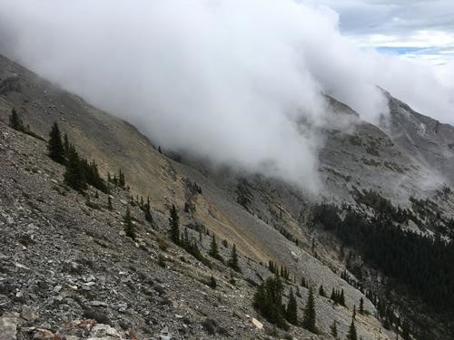 Not-so-high cloud below the summit of Burke