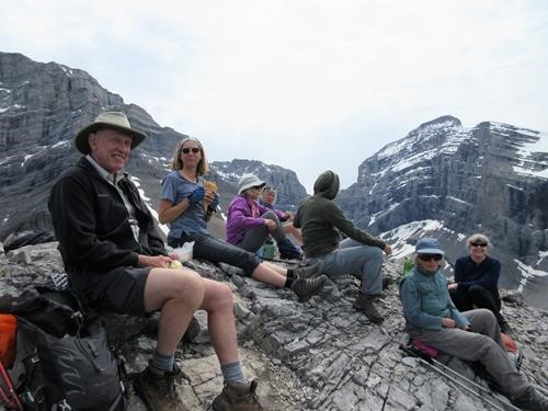 Enjoying the views from the summit