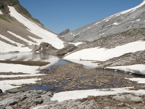 Sparrowhawk Tarns on July 15, 2022, too cool for swimming. 