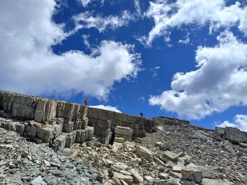 Ramblers in a rocky landscape