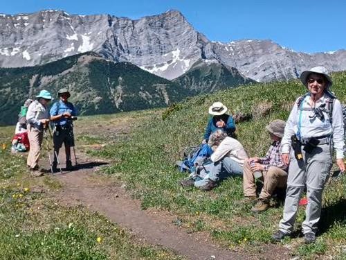 Snack break in lower meadow