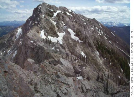 Turtle Mountain summit ridge looking southeast