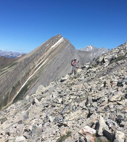 On the way up. Mount Chester across the valley