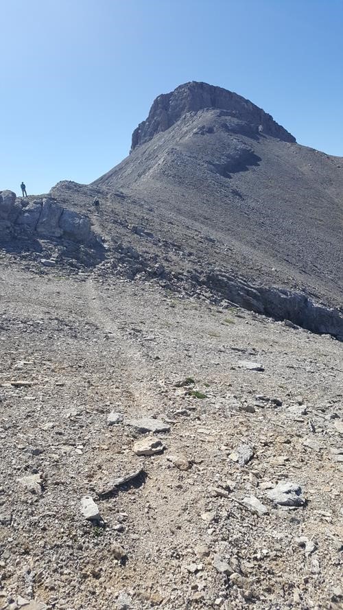 Jane and Dean approaching Tiara Peak summit block
