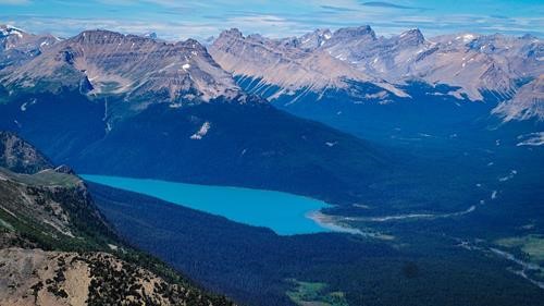Hector Lake below Bow Peak.