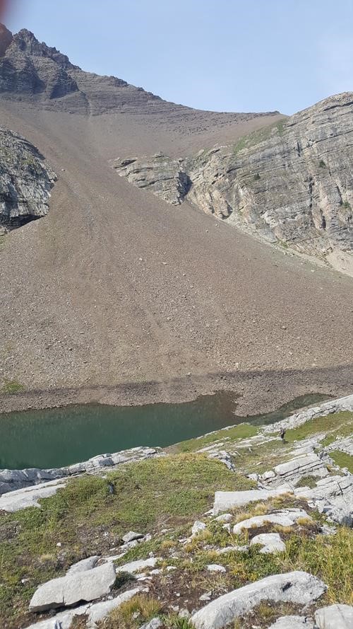 Red Ridge scree slope to highest tarn