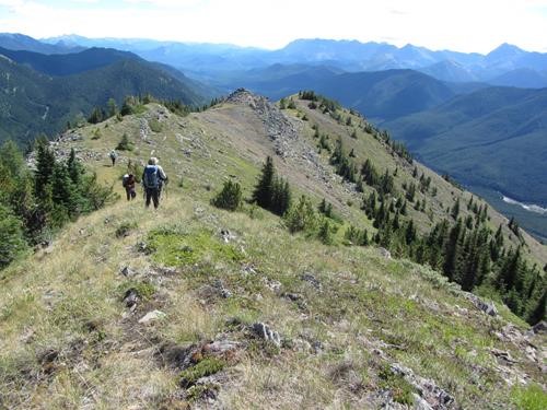 Starting the ridge walk descent from the West Hill