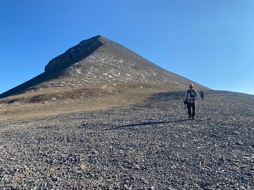 Looking back up at Banded Peak