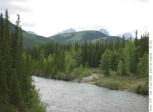 Strawberry Hills from Highwood River bridge