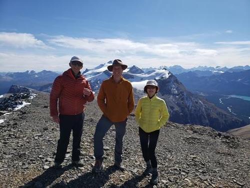 Jack, Sebastiaan, and Toshiko on the summit of Noseeum Peak