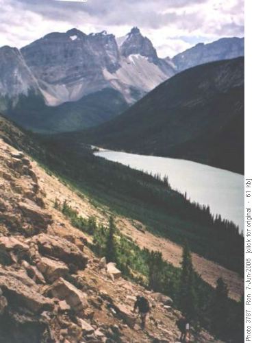 Descent to Sherbrooke Lake from Paget Peak