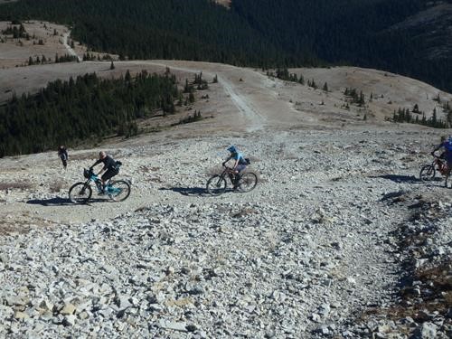 Cyclists grinding up