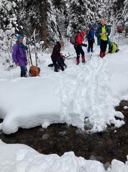 Kananaskis Fire Lookout Trail - skinning up for ascent