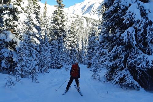 Heading out at the end of the day (Ptarmigan Cirque in the bkg)