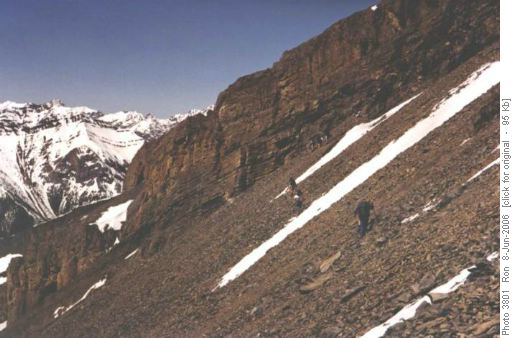 EEOR: scree traverse from bottom of descent gully