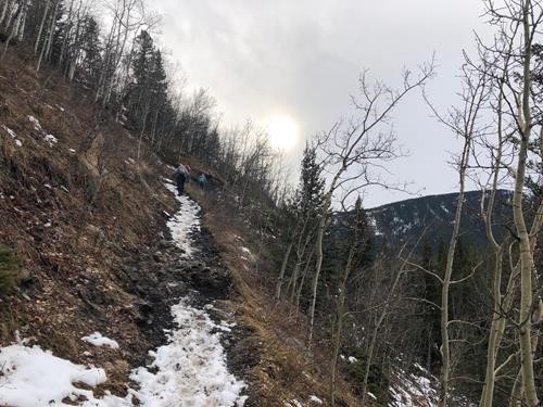 muddy trail to Canyon Creek road