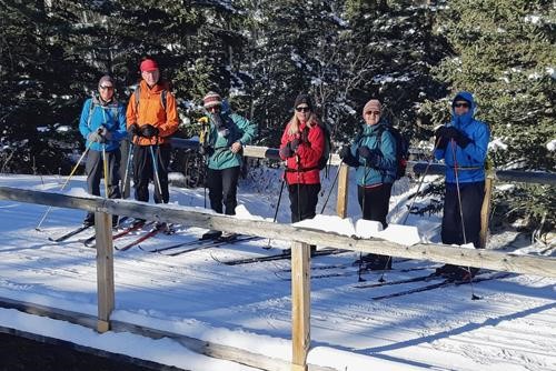 Margo, George, Christine, Leslie, Carmie and Mike on the Bill Milne trail