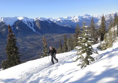 Terry making his way up Sulphur Mtn Road