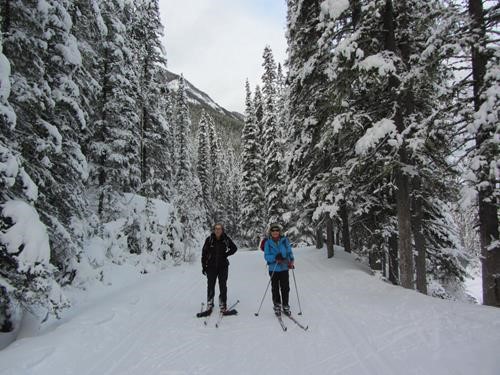 Shirley and Barb on the Spray River trail