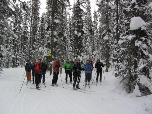 The gang (<i>sans</i> coordinator) on Lower Telemark trail