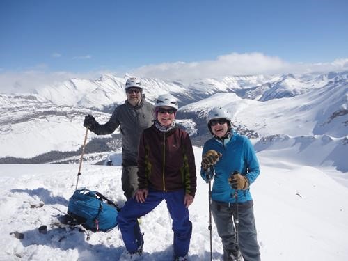 Ramblers on outlier of Hilda Peak