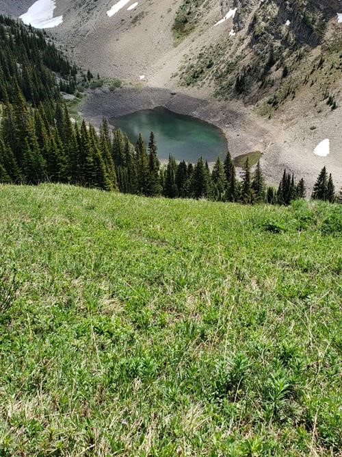 The little tarn at the head of McDougall Creek